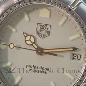 Mens Tag Heuer 4000 Full Size Light Green Dial Stainless Steel 