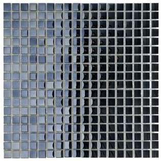 SomerTile Sable 11 3/4 x 11 3/4 Glass Mini Mosaic in Black Mirror at 