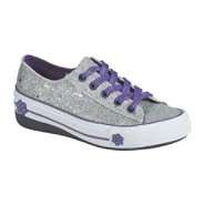 NSS Girls Pacey2 Chrome Glitter On Wedge Heel   Purple 