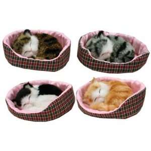  Napping Cat Figure with Fake Fur (1 pc Random Color)