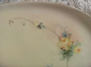 Antique Hand Painted China Tray Yellow Roses Germany  