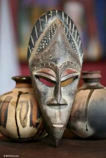 Ghana Akan Hand Carved Wood Mask African Art New Sculpture, Carvings 