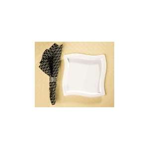  Yoshi 9 Square Wave White Plastic Luncheon Plates 10ct 