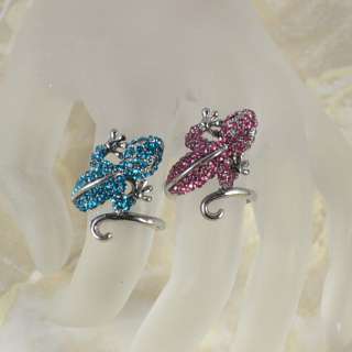 Wholesale Lot 6pc Vintage Lizard Cocktail Crystal Ring  