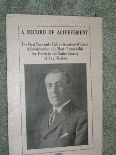 Woodrow Wilsons record of achievement  
