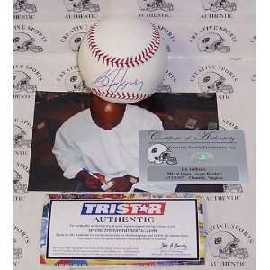  Autographed Bo Jackson Football   Rawlings MLB League Base 