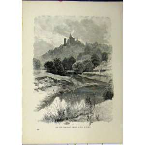  1898 View Churnet Alton Towers River Country Old Print 