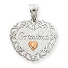 goldia 14k Gold White & Rose Gold D/C Grandma Heart Pendant