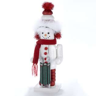 Gordon Hollywood Wooden Snowman with Sled Christmas Nutcracker 15 at 