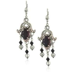   French Blush Vintage Style Silvertone Chandelier Earrings Jewelry
