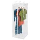 Honey Can Do Clear and White Long Garment Closet Zippered Front