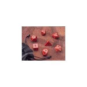    Genuine Red Jasper Dwarven Stones 12mm Dice Set Toys & Games