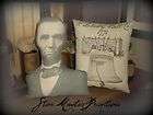Primitive Abe Lincoln Bust Liberty Bell Pillow Set