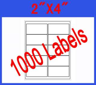 1000 Sticky Mailing Shipping Address White Labels 4x2  