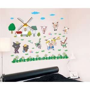 Farm Land Green Wall Sticker Decal for Baby Nursery Kids Room