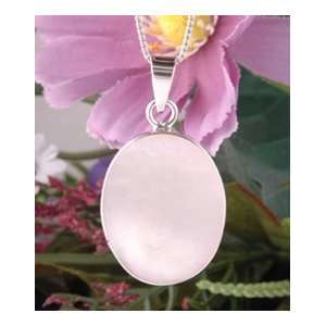   Sterling Silver Mother of Pearl Mop Oval Pendant jpwjewelry Jewelry