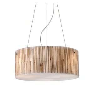   Pendant in Polished Chrome with Bamboo Stems glass