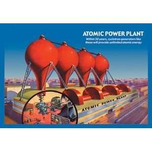  Atomic Power Plant   12x18 Framed Print in Gold Frame 