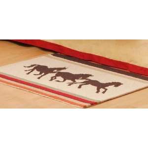 Southwest Ranch Hooked Wool Rug 