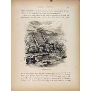  Great Falls New River Virginia Wood Engraving Old Print 