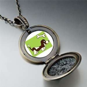  Basset Hound Dog Brown Pendant Necklace Pugster Jewelry