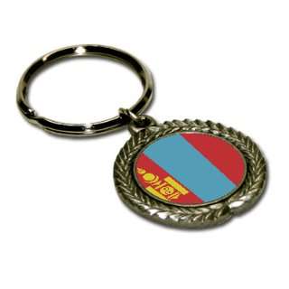  Mongolia Flag Pewter Key Chain