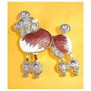  Vintage Style Poodle Austrian Crystals Pin Jewelry
