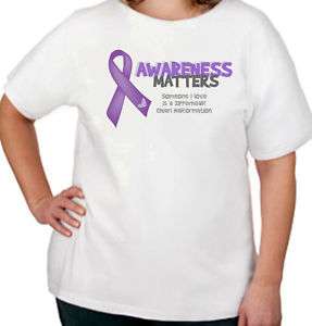 Cystic Fibrosis Awareness Purple Ribbon T Shirt Sm 6X  