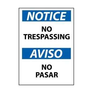 ESN218AB   Notice, No Trespassing Bilingual, 14 X 10, .040 Aluminum 