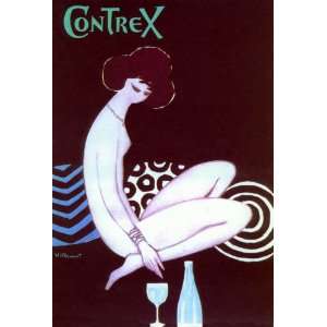  GIRL CONTREX DRINK FRENCH SMALL VINTAGE POSTER REPRO 