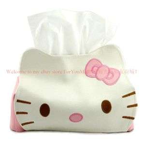 Hello Kitty Leather Plush Box Tissue Cover  