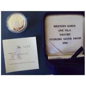  Western Samoa 1 Tala Piefort Sterling Silver Proof 1984 