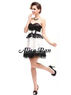 Alisa Pan Sweet Heart Neck Chic Bowtie Strapless Party Dress 03070 US 
