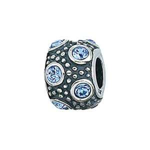   Sterling Silver March Crystal Ball Bead / Charm Finejewelers Jewelry