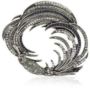  Azaara Crystal Silver Plate Phoenix Pin Jewelry