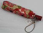 COACH UMBRELLA FLORAL F61466 Compact Push Button Unisex PINK New With 