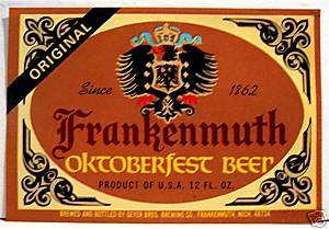 Frankenmuth Oktoberfest Beer Bottle Label Michigan  