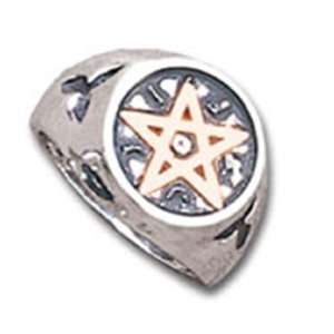   Wealth Talisman Bronze Pentagram Gothic Ring Size 12.5