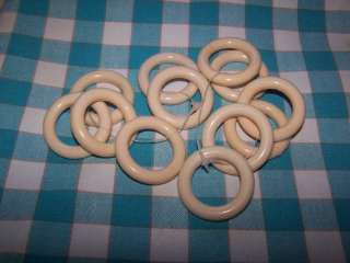 LOT OF 12 CREAM 2 PLASTIC RINGS FOR MACRAME OR CRAFTS  