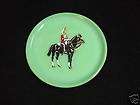 English Jadite 6 1/2 Plate w/Horse & Rider Design