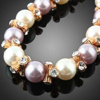   pearls linked bracelet yellow gold plated Swarovski Crystals  