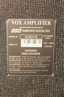 Vox AC30/6 TB Combo Amp w/ Blue Alnico Made In England Top Boost AC 30 