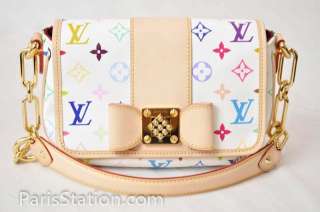 Authentic Louis Vuitton White Multicolore Patti Shoulder Bag  