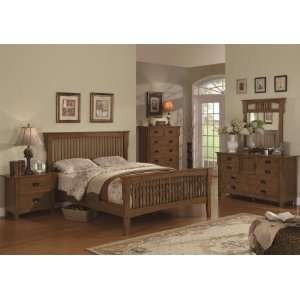   202001QSET4 Georgia 4 Pc Bedroom Set in Medium Oak
