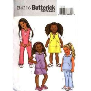  Butterick Sewing Pattern M4216 Girls Vest, Jumper, Skirt 