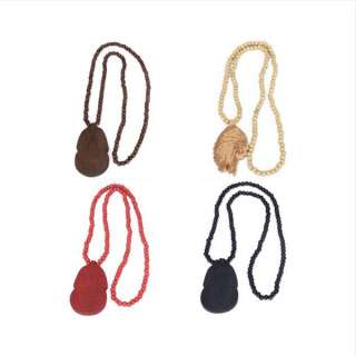 Wood Wooden Pendant Necklace Charm Rosary Beads Chain 4 Colors  