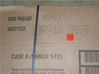 FACTORY SEALED MILITARY MRE CASES A&B 7/2013 CURRENT ISSUE FRESH 