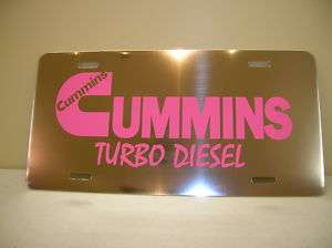 Dodge Cummins pink/Chrome license plate  