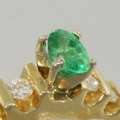 Estate Vintage 14K Yellow Gold Ladies Emerald & Diamond  