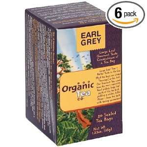 The Organic TEA Co., Organic Tea, Earl Grey, 20 Count Bags (Pack of 6 